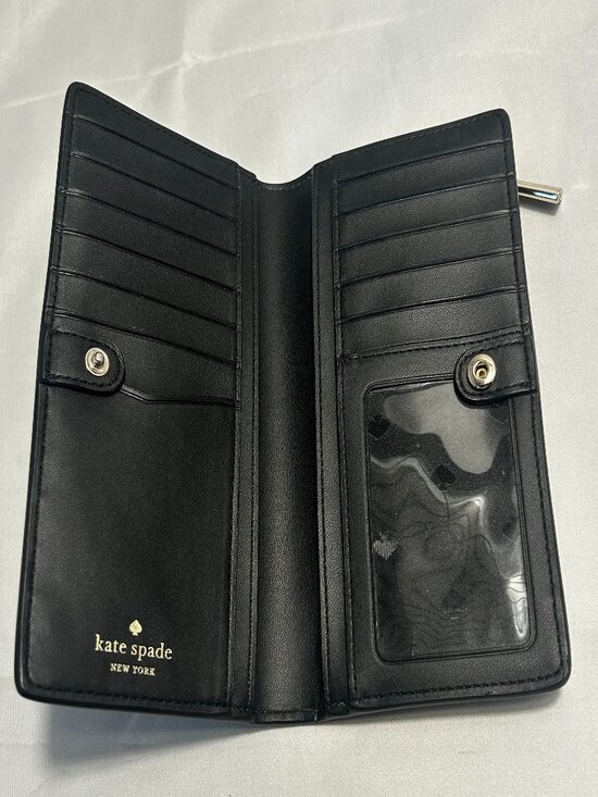 kate spade Handbags - Kate Spade New York ID, Card and Bill Holder Wallet, Black Saffiano Leather